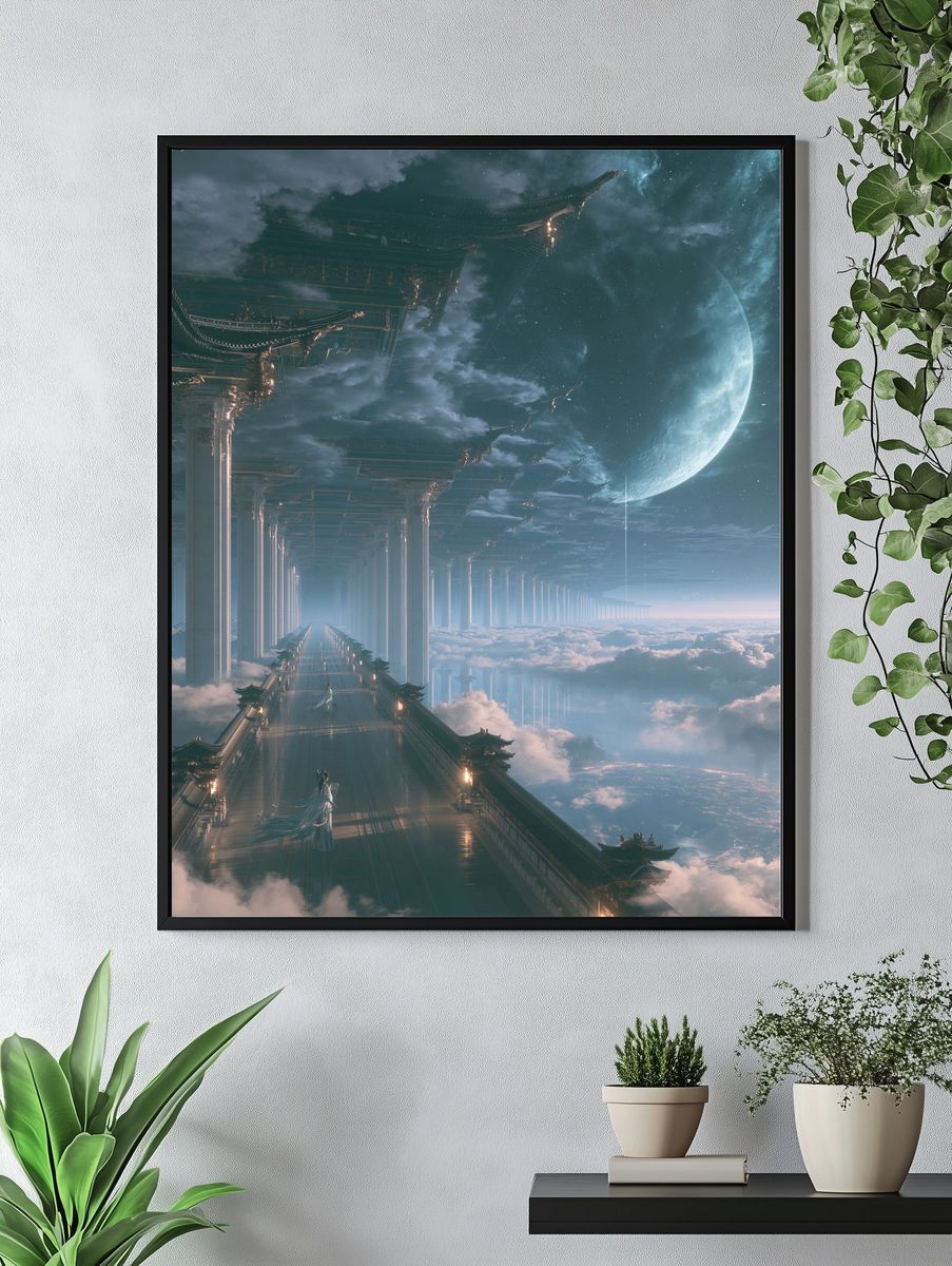 Celestial Temple in the Clouds Print. — room view 4