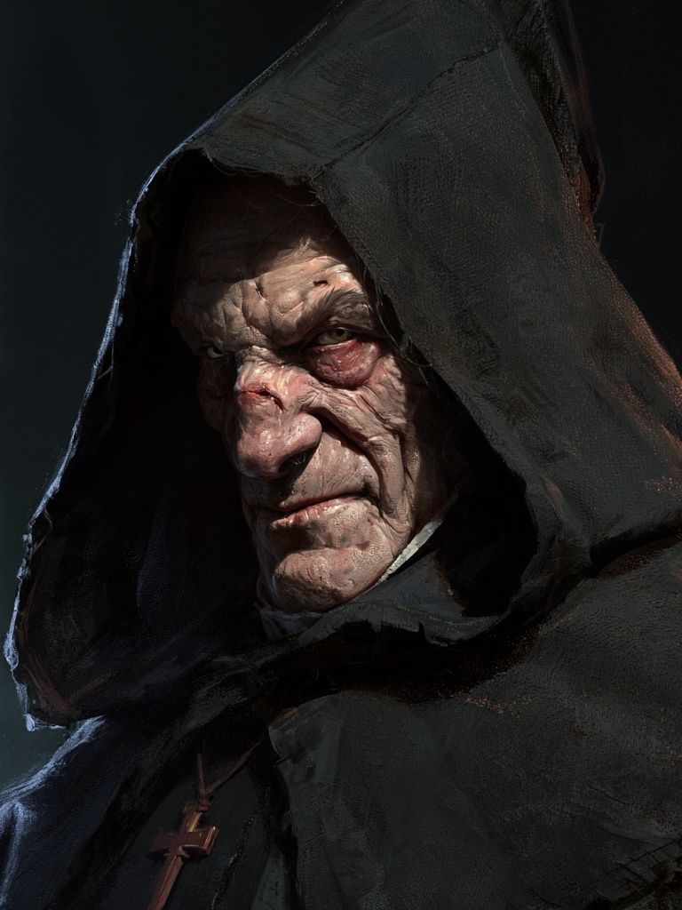 Dark Hooded Villain Portrait Print. poster detail