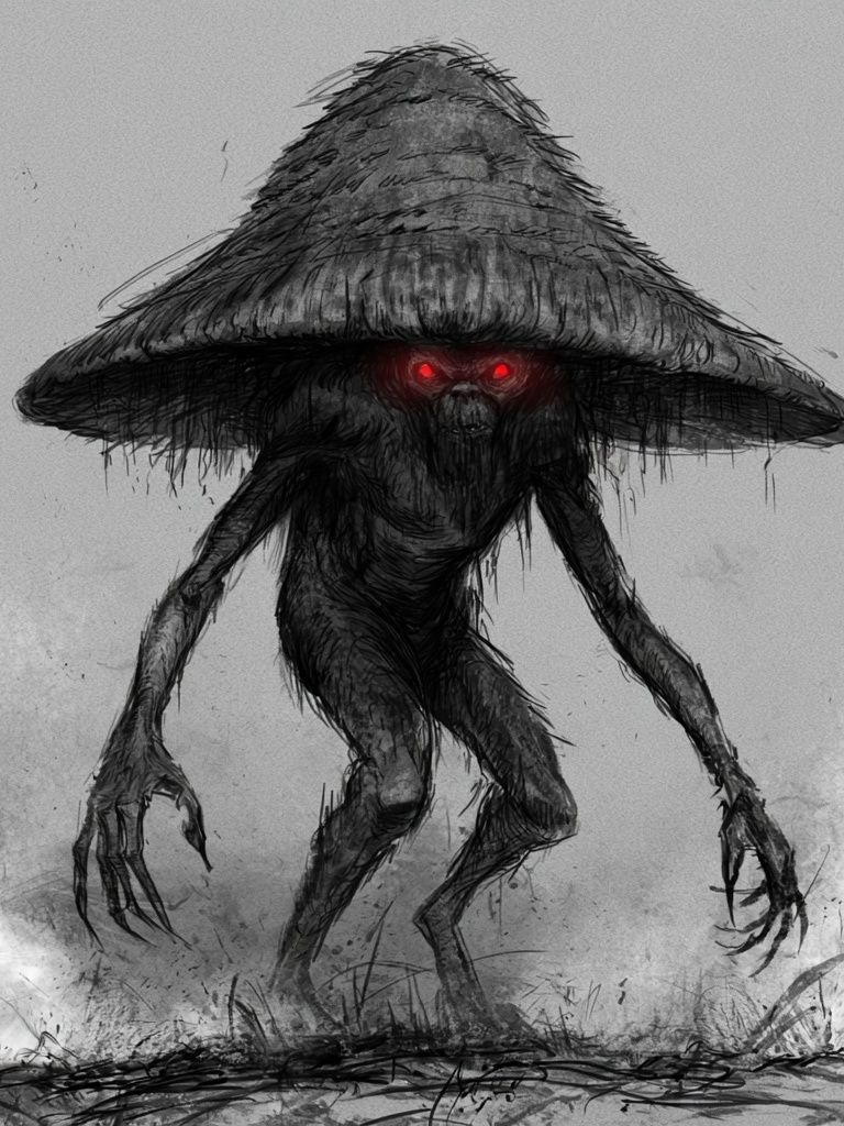 Creepy Mushroom Creature Print. poster detail