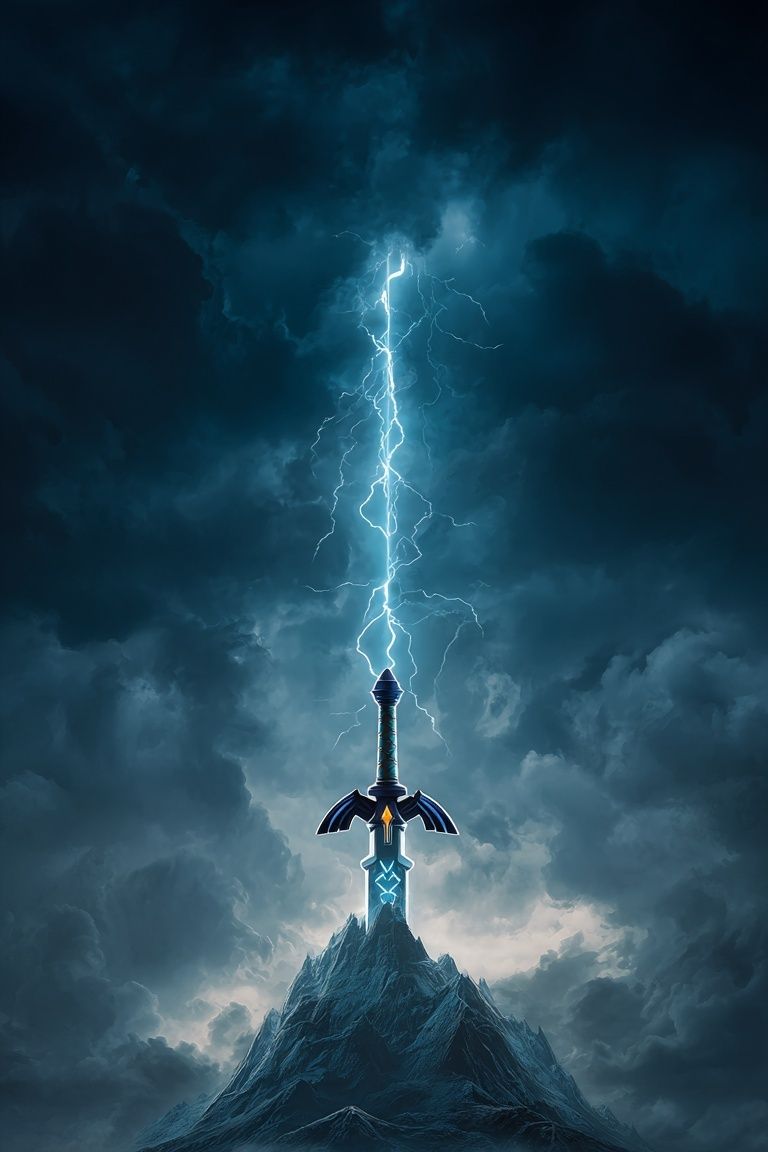 Stormbound Sword Fantasy Print. poster detail