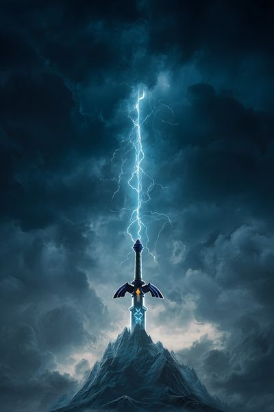 Stormbound Sword Fantasy Print. poster print