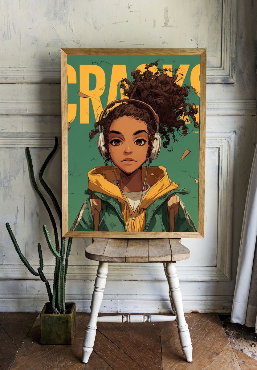 Cranes Digital Art Poster. — room view 1