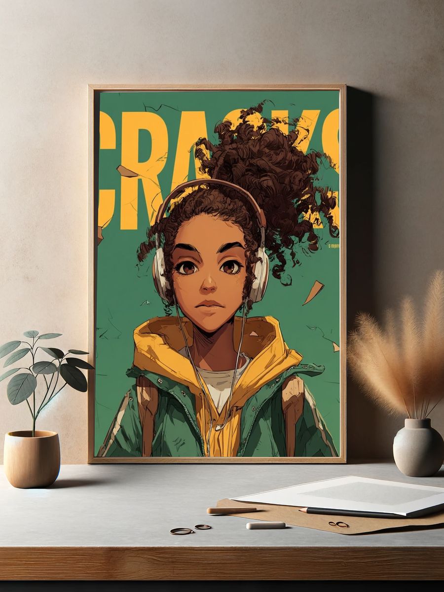 Cranes Digital Art Poster. — room view 2