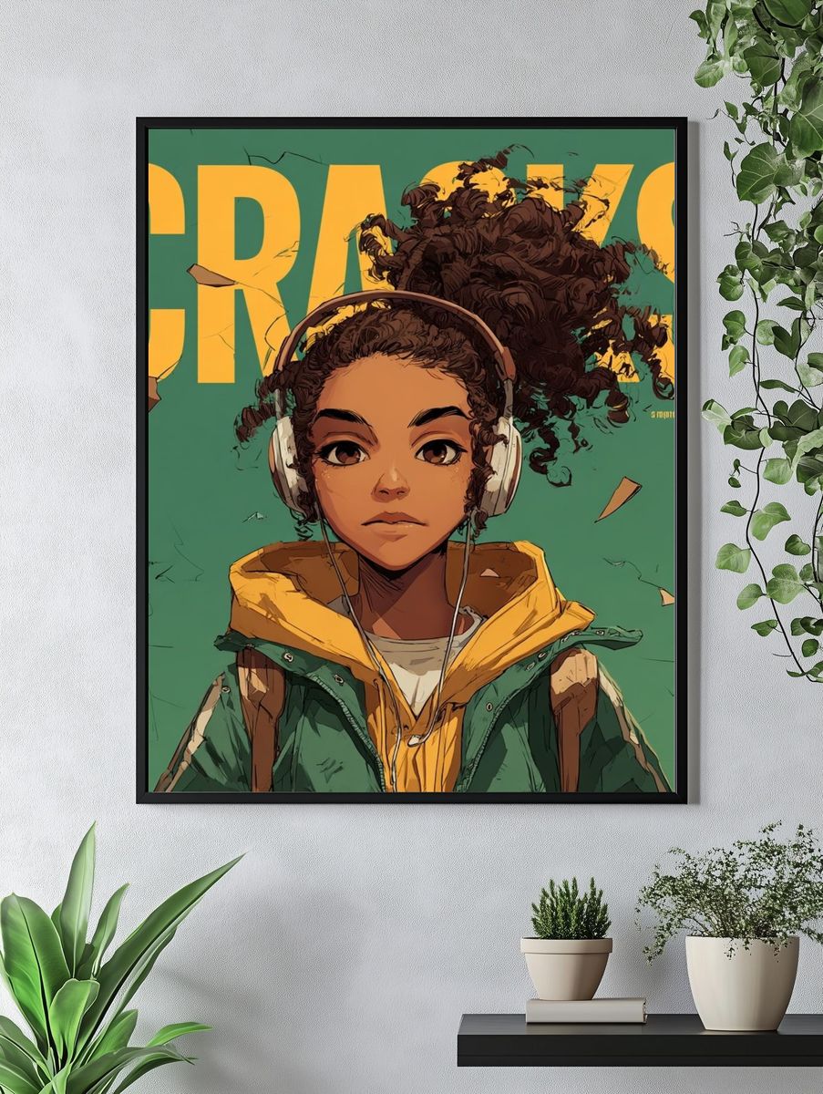Cranes Digital Art Poster. — room view 4