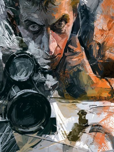 Sniper Portrait Illustration Poster. poster print