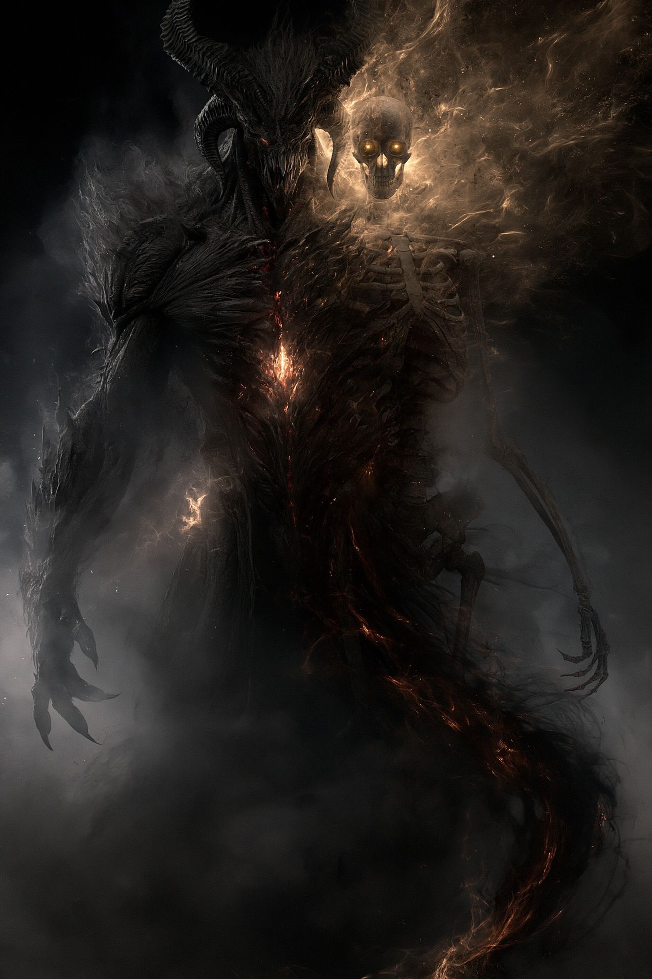 Demonic Skull Figure Fantasy Poster. poster — illustration art