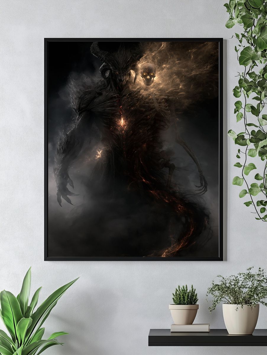 Demonic Skull Figure Fantasy Poster. — room view 4