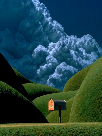 Surreal Hillside Mailbox Print.