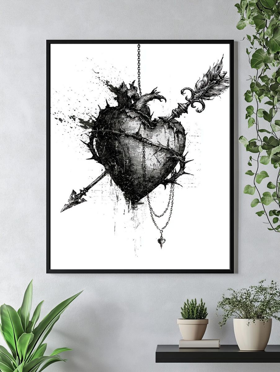 Pierced Heart Ink Poster. — room view 4