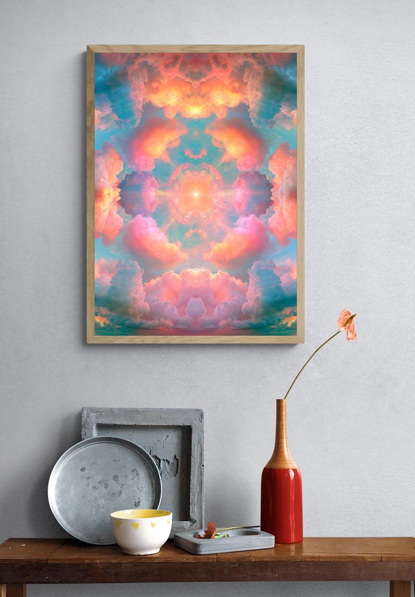 Pastel Cloud Mandala Print. — room view 3