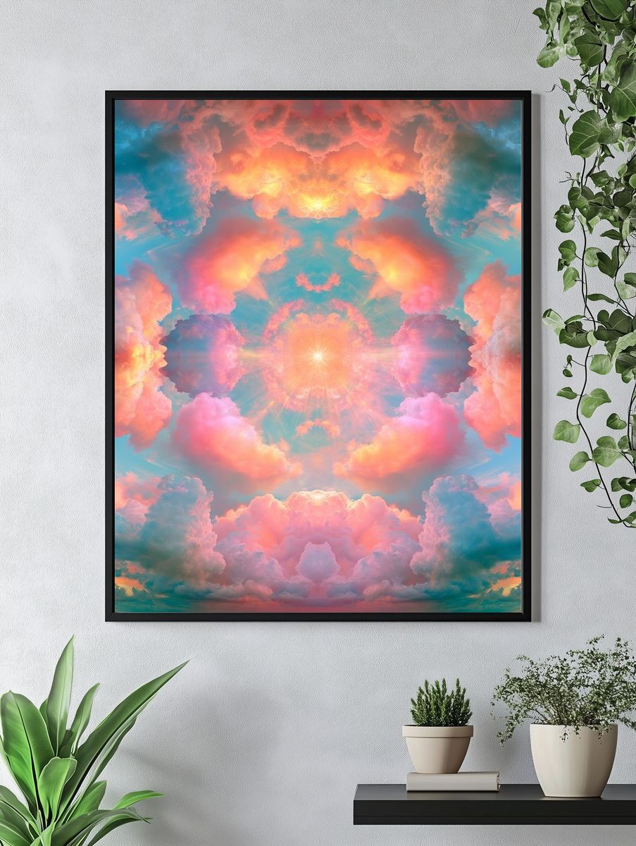 Pastel Cloud Mandala Print. — room view 4