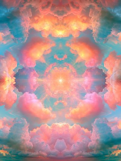 Pastel Cloud Mandala Print. poster