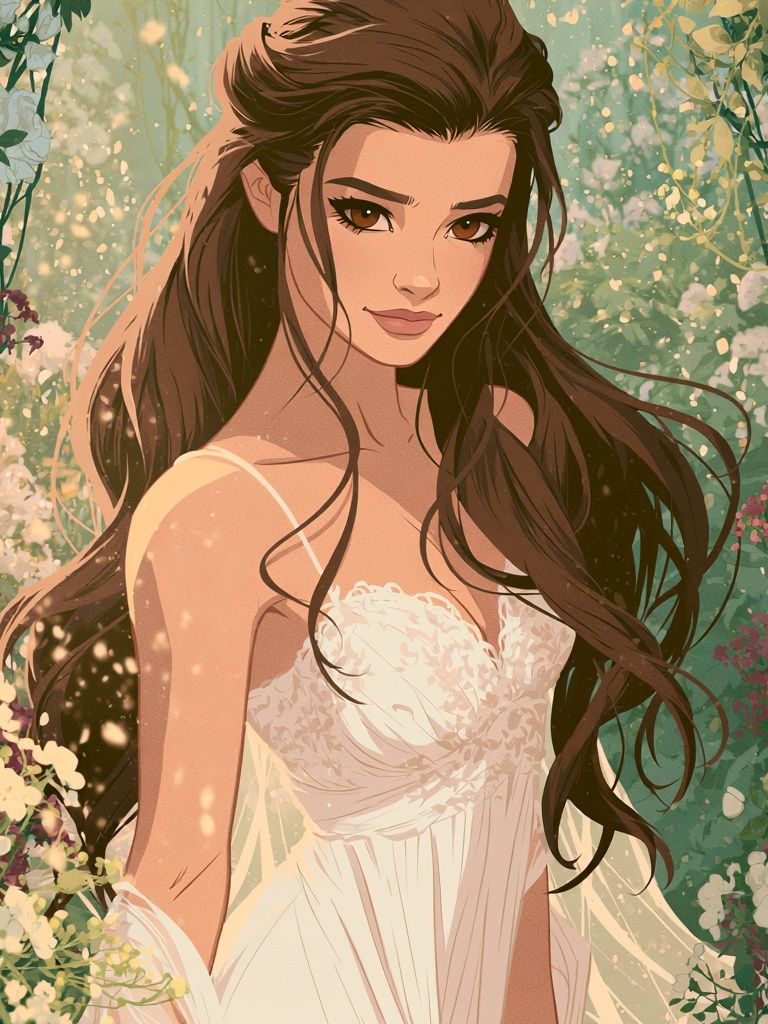 Floral Bride Illustration Poster. poster detail