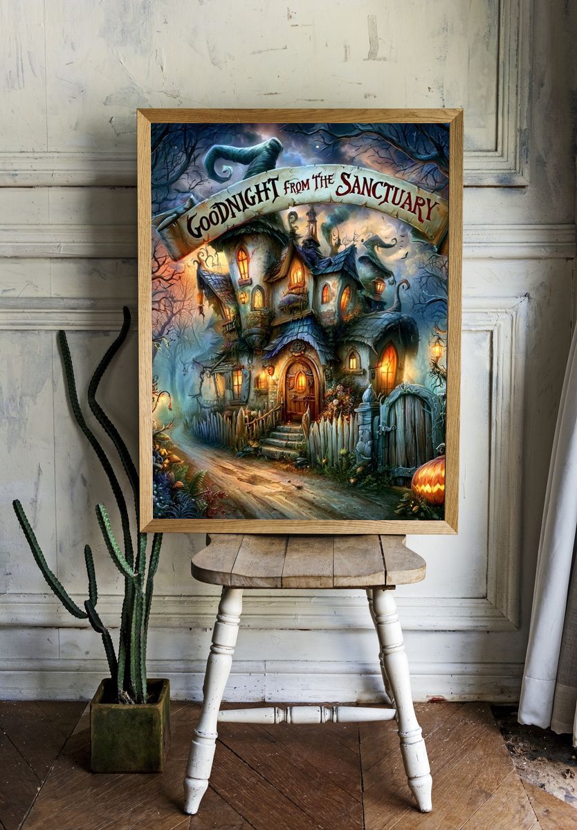 Goodnight from the Sanctuary Illustration Poster. room preview