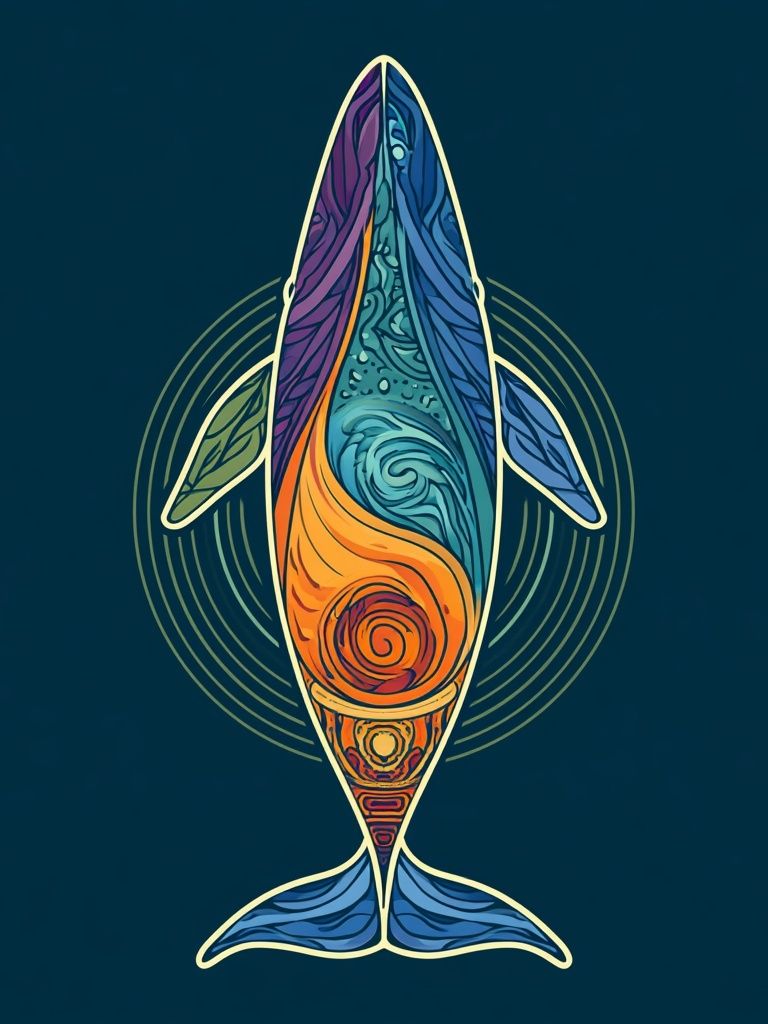 Abstract Whale Illustration Poster. poster — illustration art