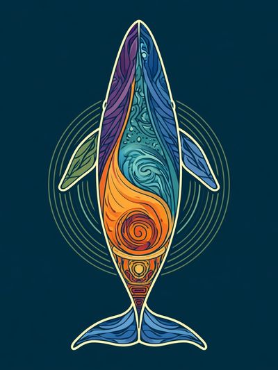 Abstract Whale Illustration Poster. poster
