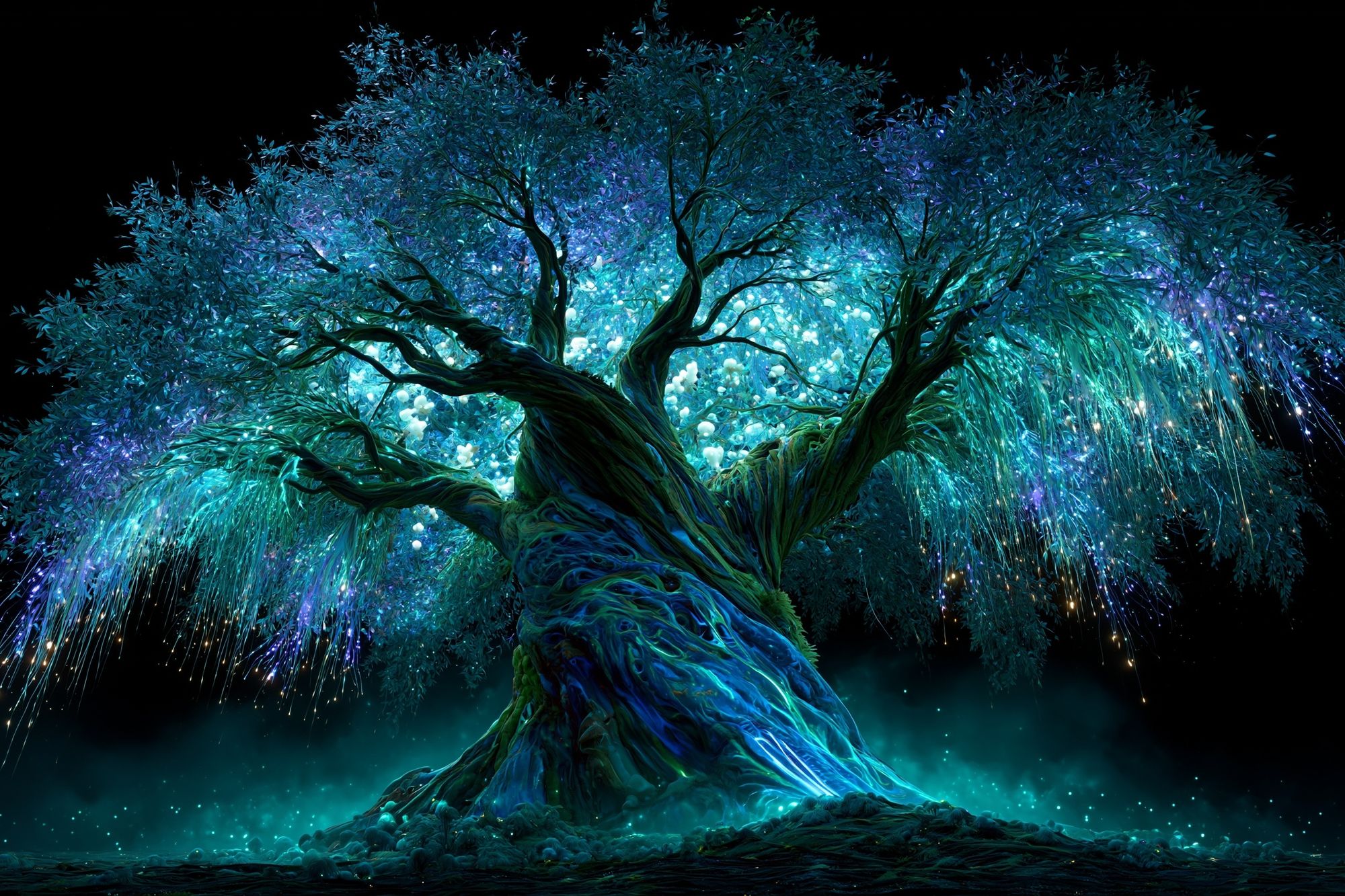 Enchanted Luminescent Tree Print. poster — illustration art