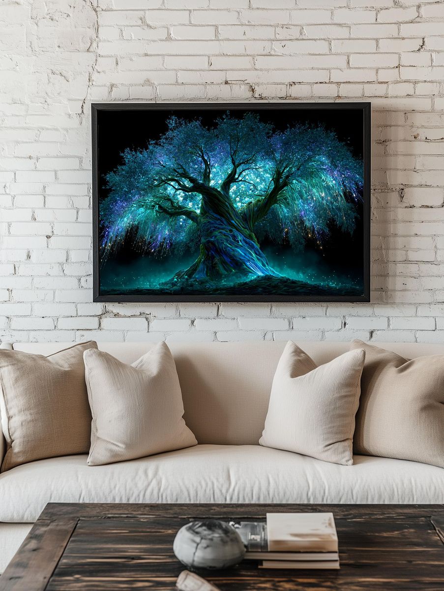 Enchanted Luminescent Tree Print. room preview
