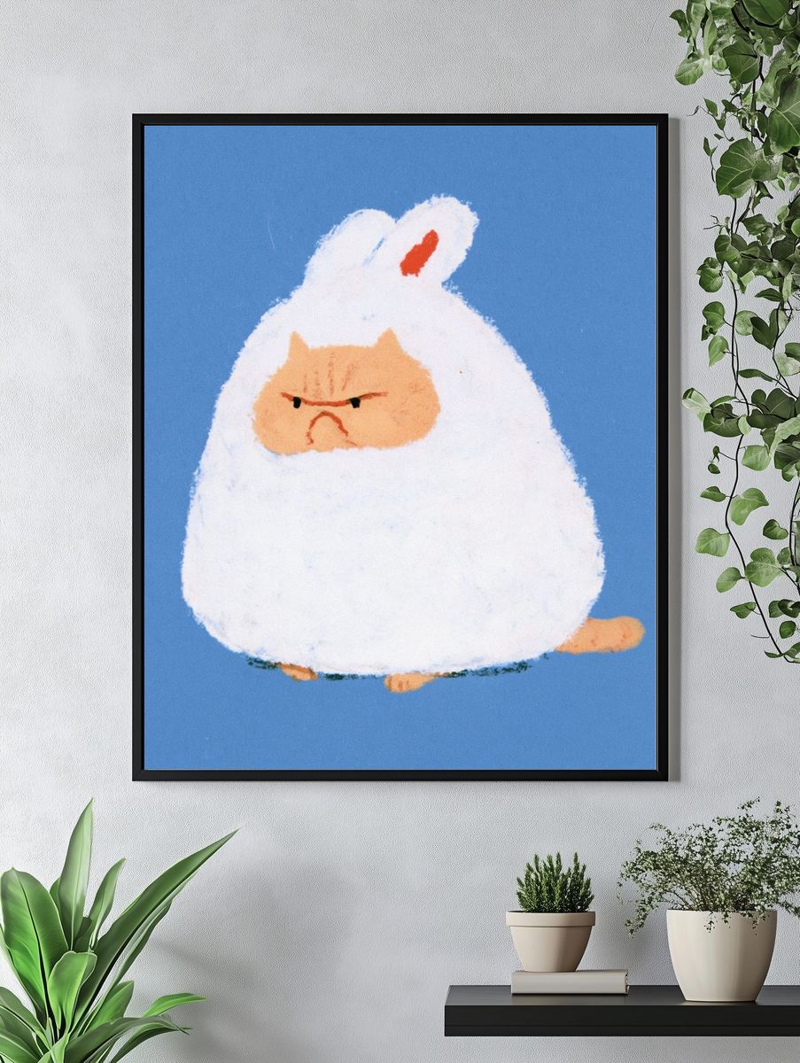 Angry Bunny Illustration Poster. — room view 4