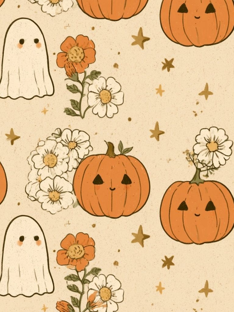 Halloween Pumpkin Pattern Print. poster — illustration art
