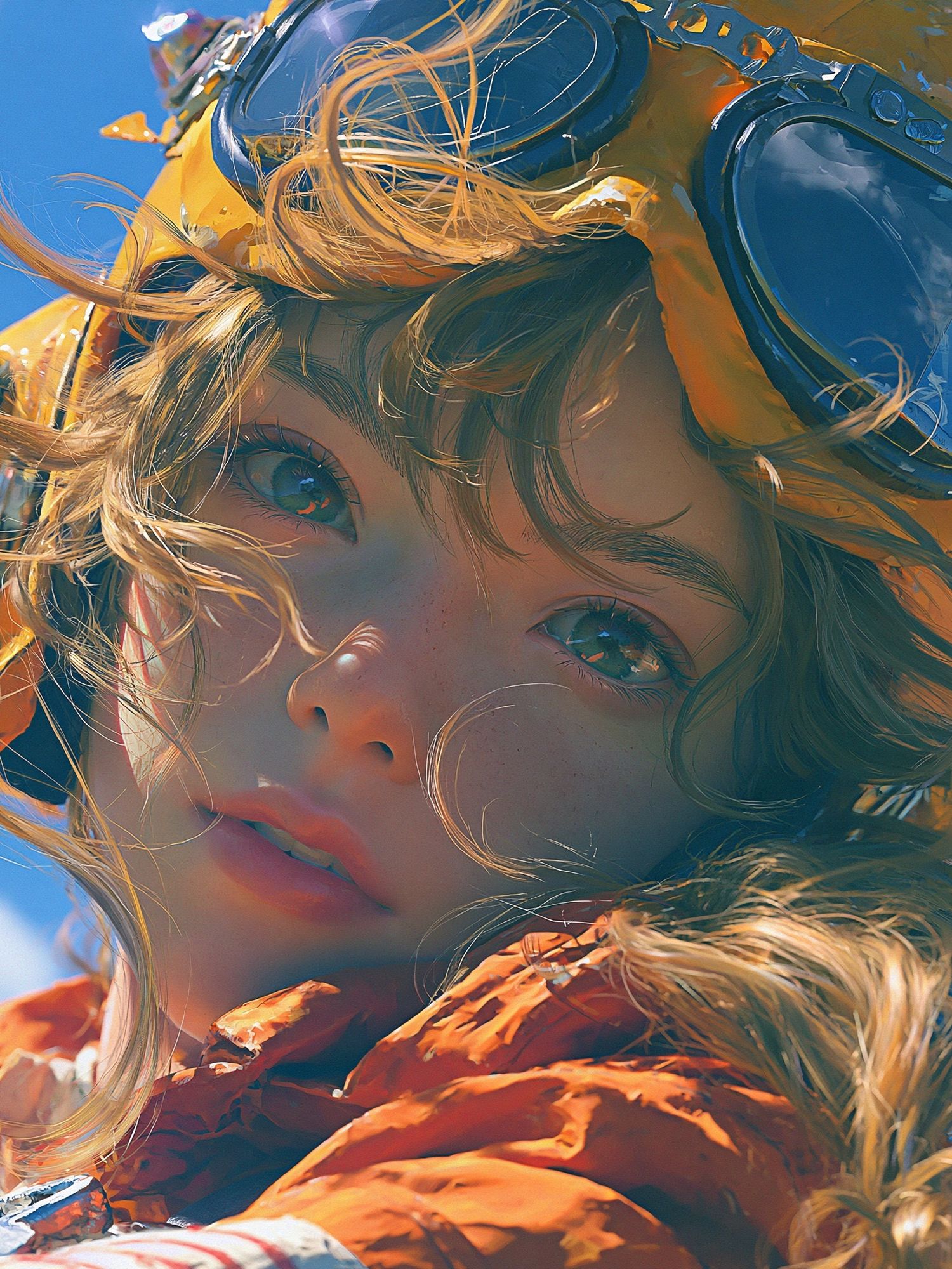 Aviator Girl Portrait Print. poster detail
