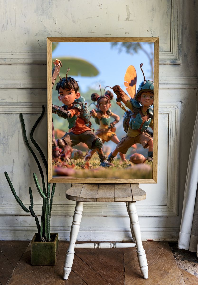 Bug Battle Adventure Illustration Poster. — room view 1