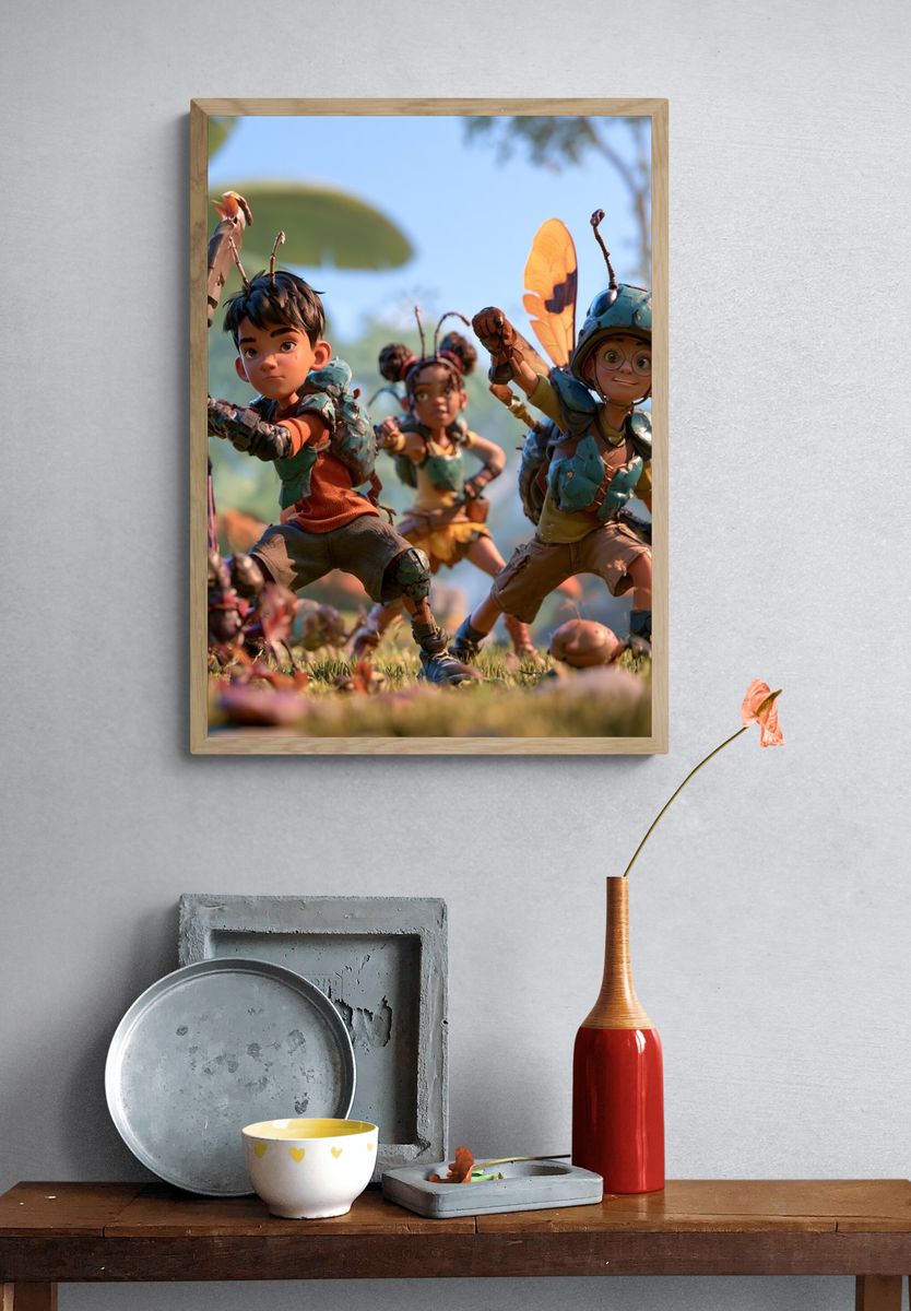 Bug Battle Adventure Illustration Poster. — room view 3