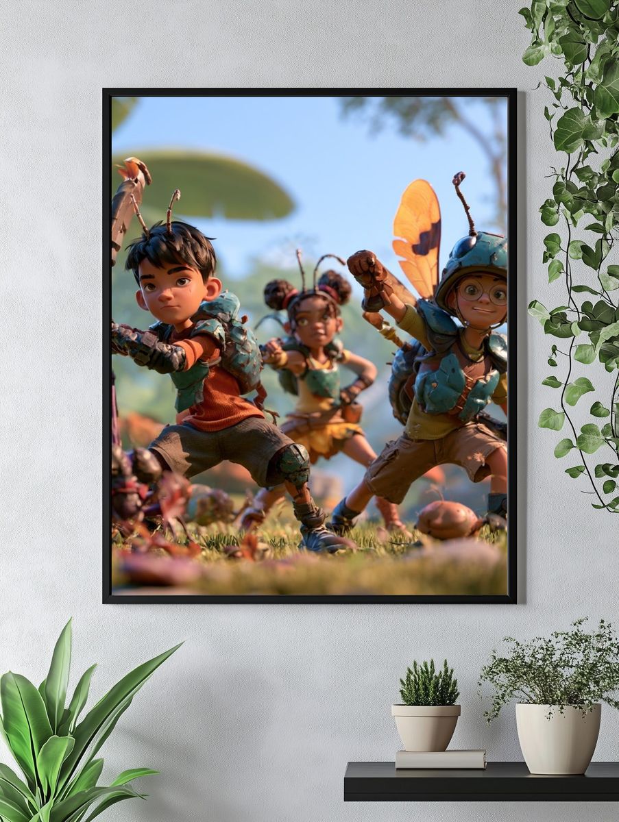 Bug Battle Adventure Illustration Poster. — room view 4