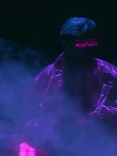 Neon Vapor Portrait Print. poster