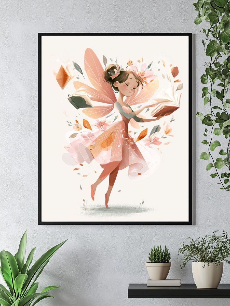 Fairy Reader Illustration Poster. — room view 4