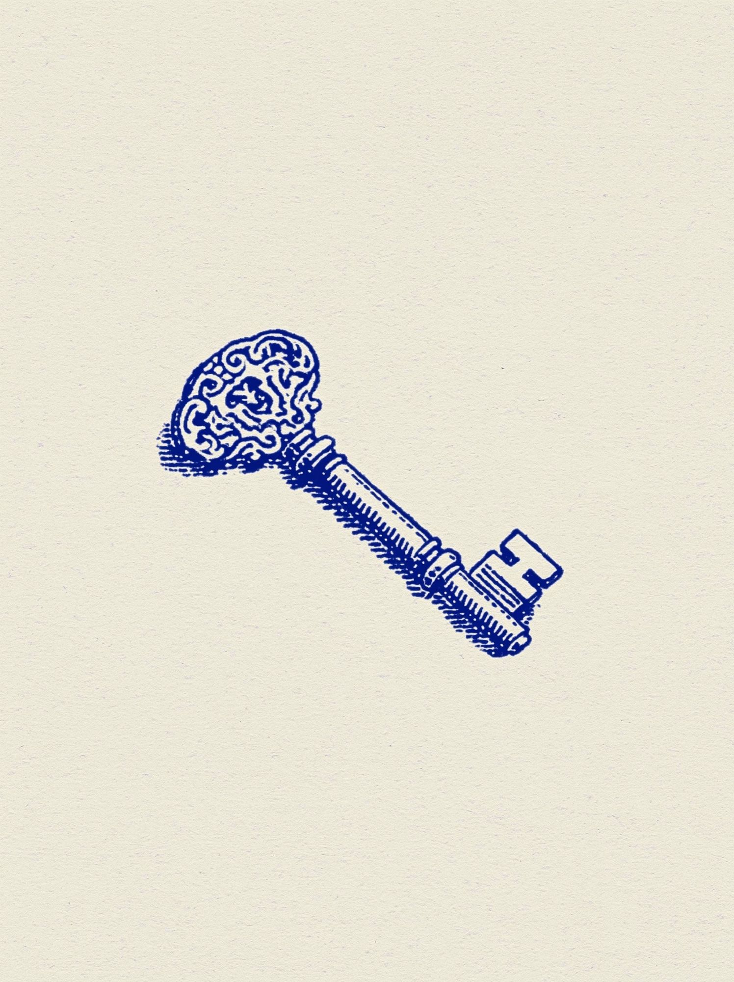 Ornate Skeleton Key Illustration Poster. poster detail