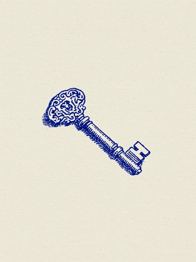 Ornate Skeleton Key Illustration Poster. poster