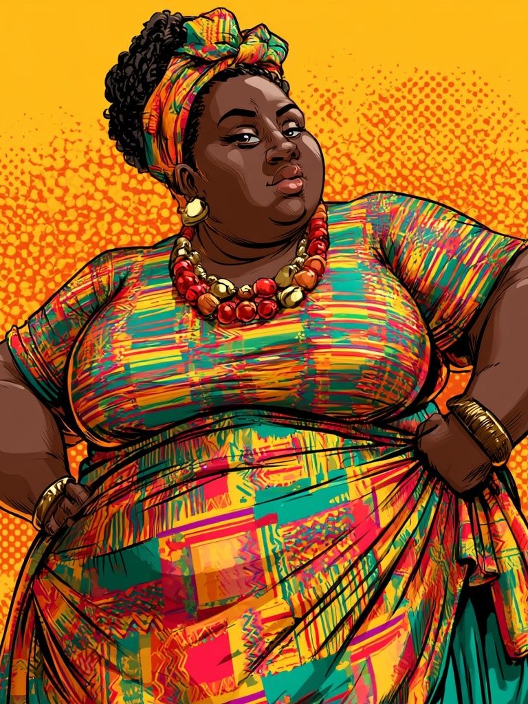 Bold African Portrait Illustration Poster. poster detail