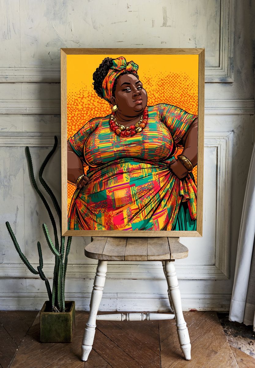 Bold African Portrait Illustration Poster. — room view 1