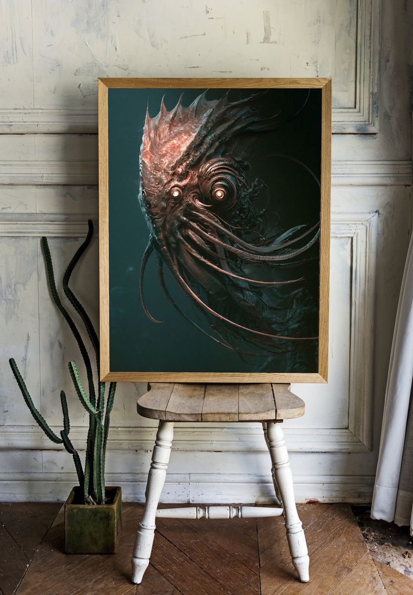 Cosmic Leviathan Digital Art Poster. room preview