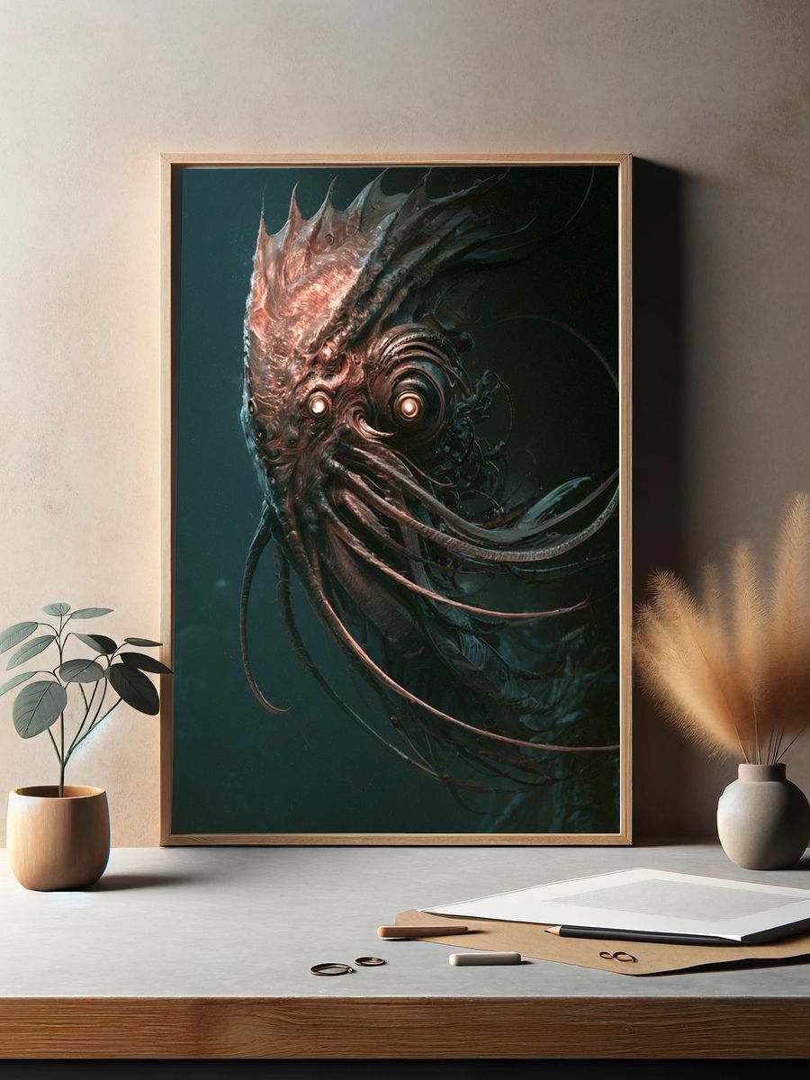 Cosmic Leviathan Digital Art Poster. — room view 2
