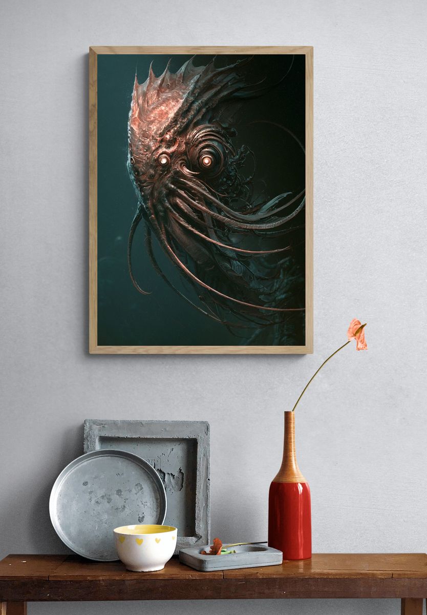 Cosmic Leviathan Digital Art Poster. — room view 3