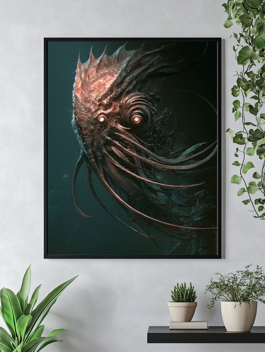 Cosmic Leviathan Digital Art Poster. — room view 4