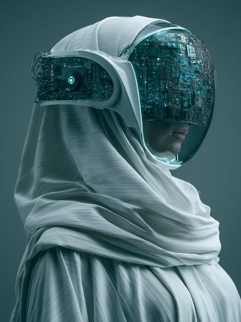Cyber Oracle Portrait Print. poster detail