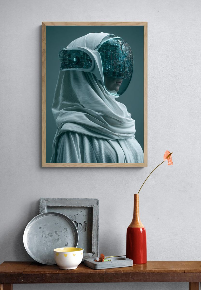 Cyber Oracle Portrait Print. — room view 3
