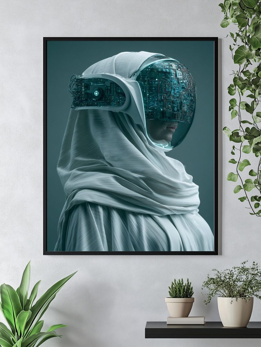 Cyber Oracle Portrait Print. — room view 4