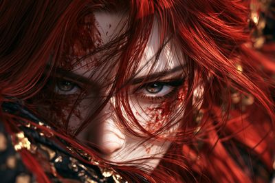 Red-Haired Warrior Portrait Print.