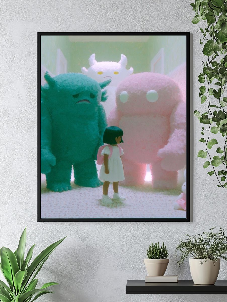 Dreamy Monster Hallway Illustration Poster. — room view 4