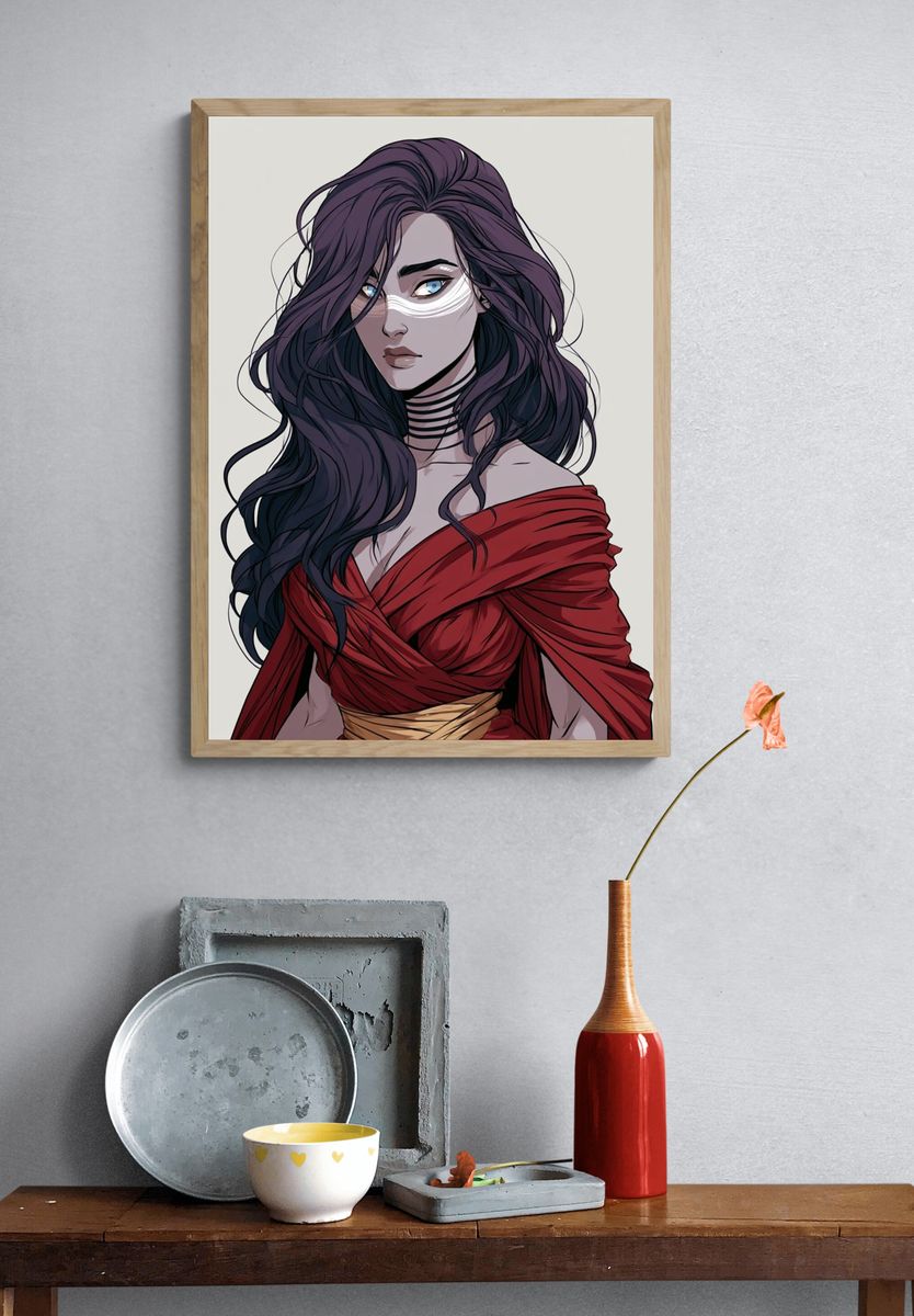 Mystic Woman Portrait Illustration Poster. — room view 3