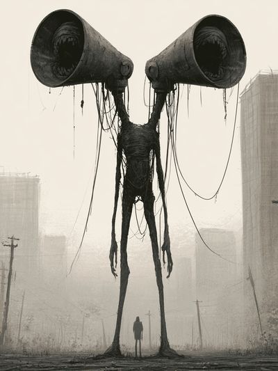 Surreal Siren Cityscape Print. poster