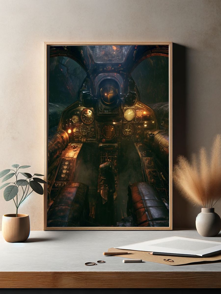 Steampunk Cockpit Interior Print. — room view 2