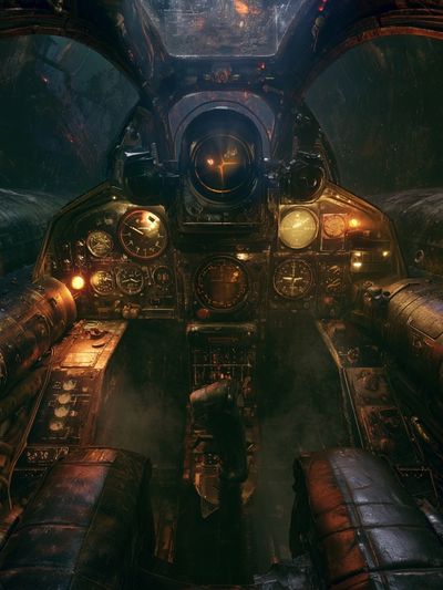 Steampunk Cockpit Interior Print. poster print