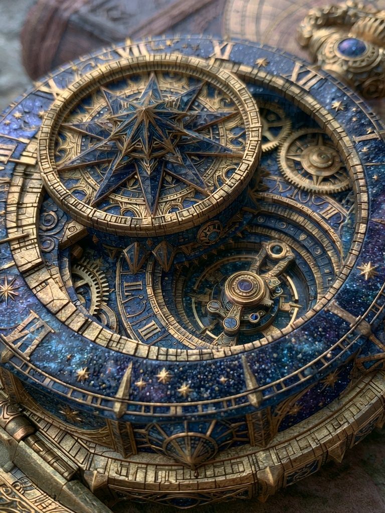 Celestial Astrolabe Illustration Poster. poster — illustration art