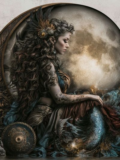 Mystic Mermaid Portrait Print.