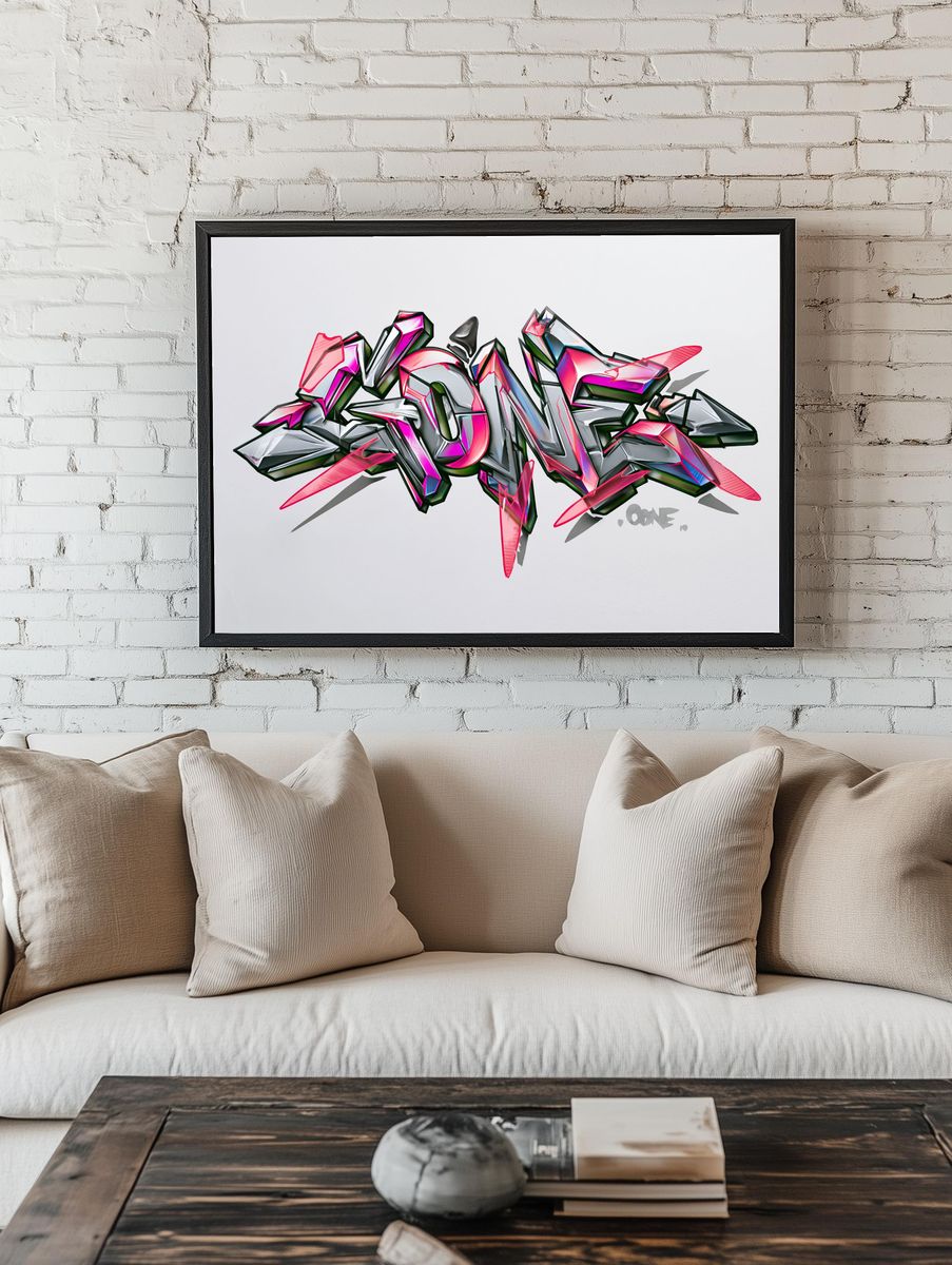 Neon Graffiti One Poster. room preview